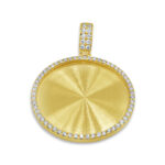 Accented Initial Round Charm/Pendant Mounting with stones