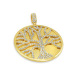 Accented Initial Tree shaped inside with stones Charm/Pendant Mounting