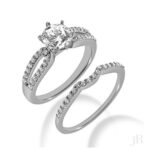 Double Halo-Style Dual Engagement Ring and band