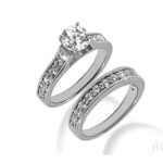 Double Halo-Style Dual Engagement Ring and band