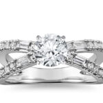 Criss- cross Solitaire OneStone Engagement Ring