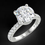 Solitaire with Stone band Engagement Ring
