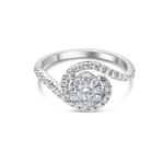 Criss-Cross Halo-Style Round Engagement Ring